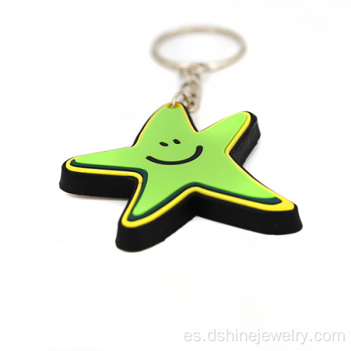 PVC suave 3D dibujos animados estrellas promocionales llaveros